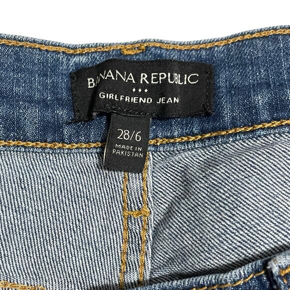 Banana Republic Womens Jeans 6 Blue Distressed Low Rise Relaxed Girlfriend Denim - Picture 6 of 12